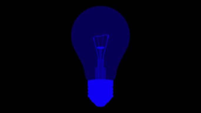 灯泡图标创意，黑色背景上的现代灯泡线条图标动画，不易燃灯泡，有很好的创意-海军蓝