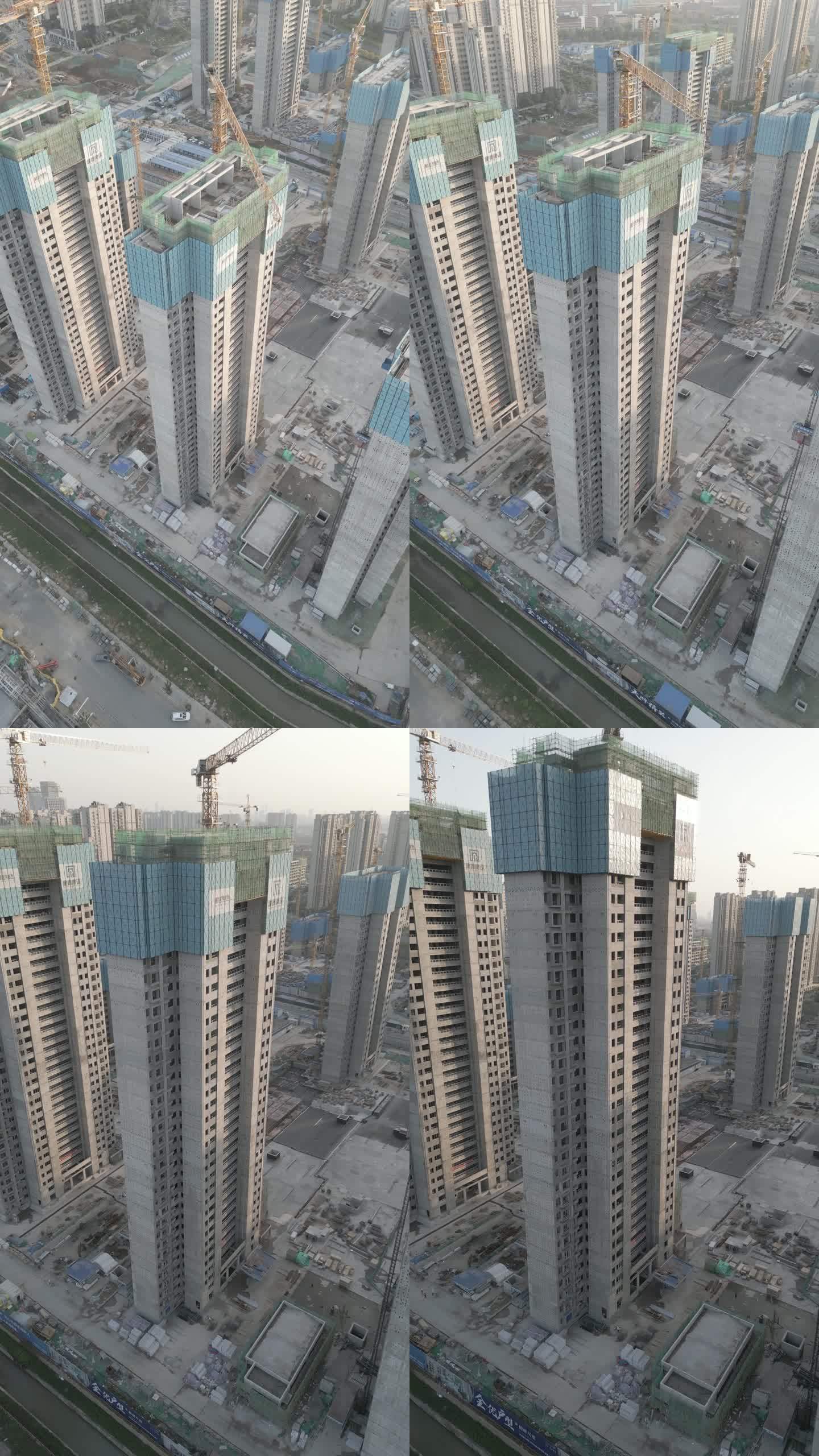 4K竖屏航拍建筑中国的大楼