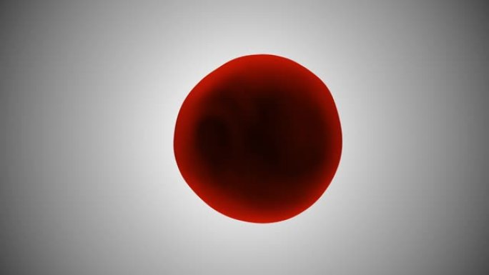 波浪状红色球形表面，非晶形状的变态