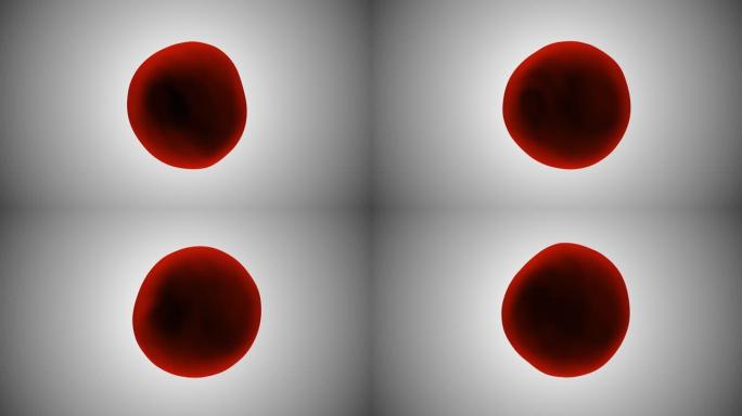 波浪状红色球形表面，非晶形状的变态