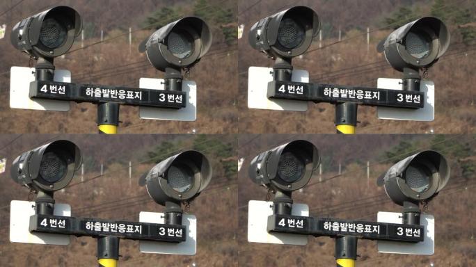 韩国永州丰吉镇——2020年12月:回邦沙是庆尚北的一个火车站。现在它关闭了。火车站的交通标志和电气