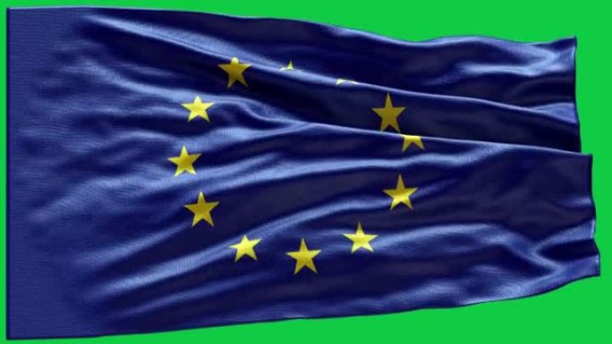 欧盟-欧盟旗帜高细节-欧盟国旗波浪图案可循环元素