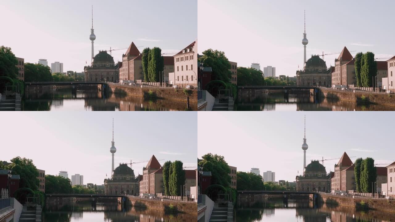 蓝天下的柏林城市景观