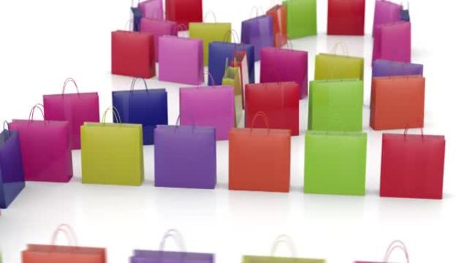 带购物袋的文字销售和带隔离包装的促销销售概念