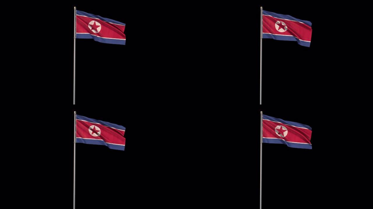 韩北国旗带Alpha频道，4k视频透明