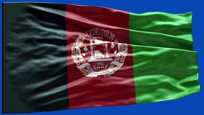 4k高度详细的阿富汗国旗-阿富汗国旗高细节-阿富汗国旗波浪图案可循环元素
