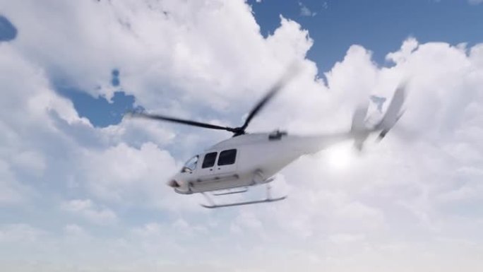 一架无品牌直升机由于发动机故障和尾旋翼效率下降而失去空中控制权