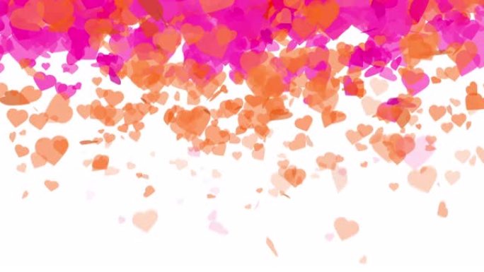 红心粉红动画背景。情人节、婚礼和浪漫贺卡的背景