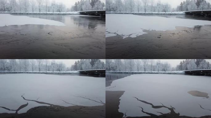冬季伊马特拉芬兰伊马特拉兰科斯基发电厂附近的武克西河