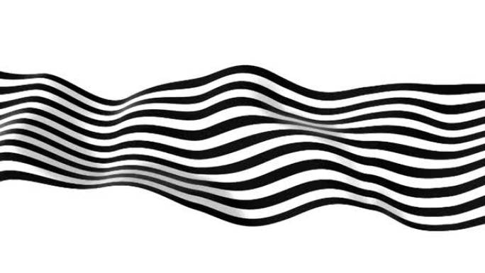 抽象波线4k黑白波动