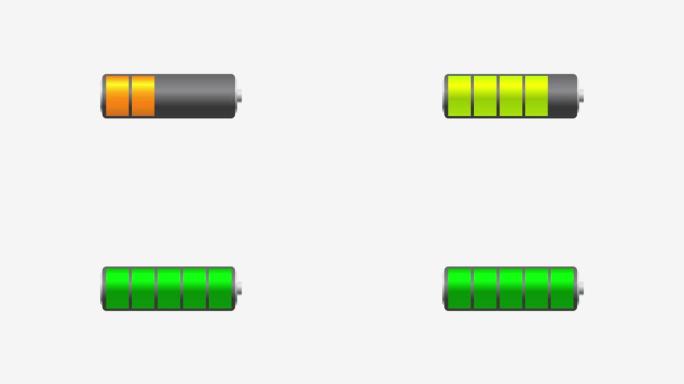 电池充电水平丰富多彩的动画