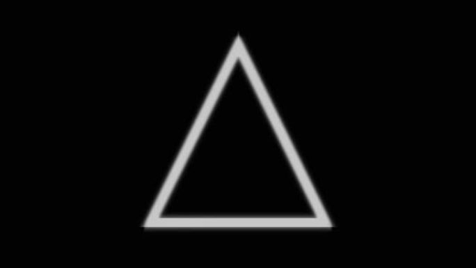 白色三角形图标横幅错误计算机故障噪音效果黑客动画黑色背景