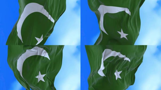 无缝循环的巴基斯坦国旗。