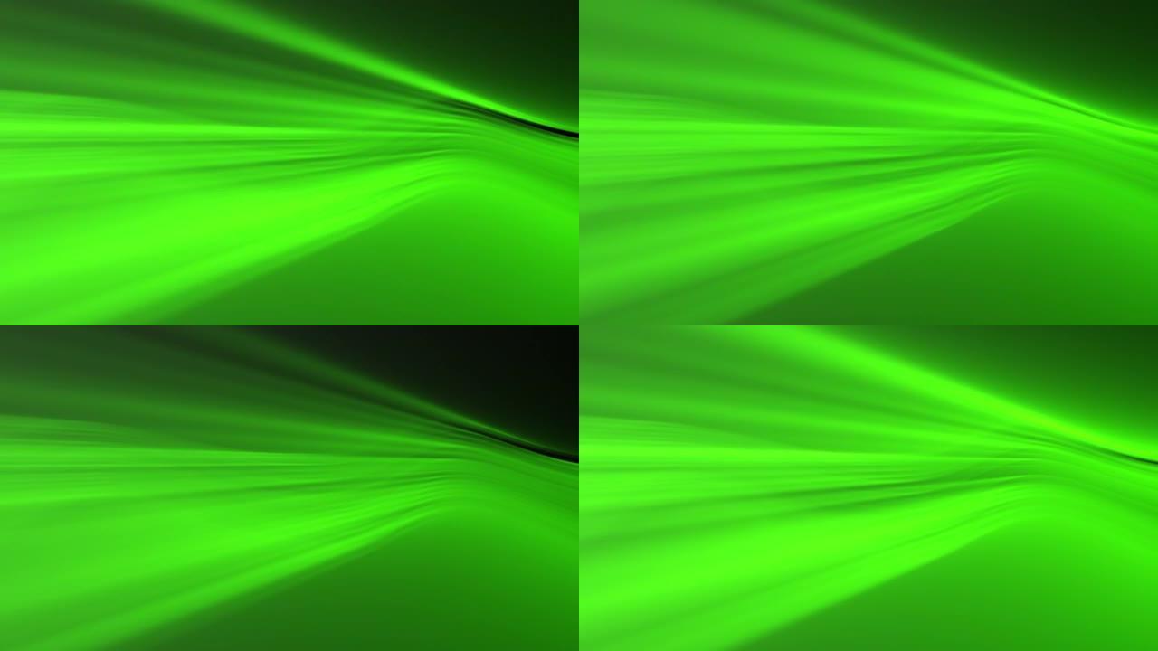 4k抽象绿色霓虹灯波线背景