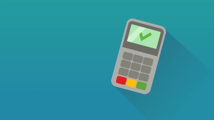用信用卡付款: 已接受付款，并在带阴影的蓝色背景上拒绝付款 (平面设计)