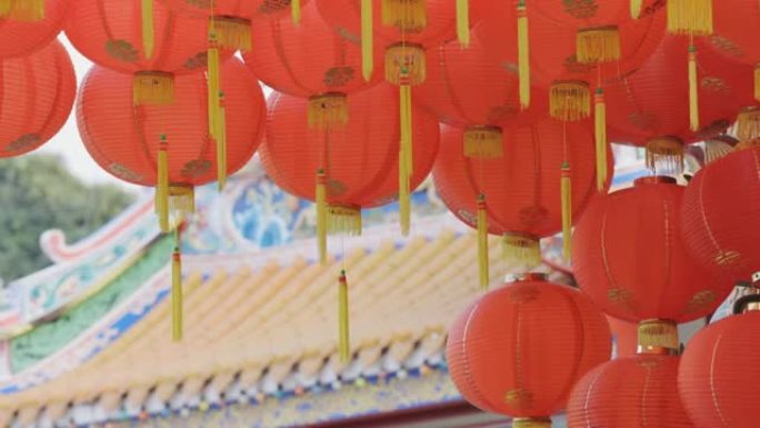 唐人街地区的传统中国新年灯笼。