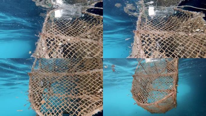 渔网在海洋中丢失，被称为幽灵网污染