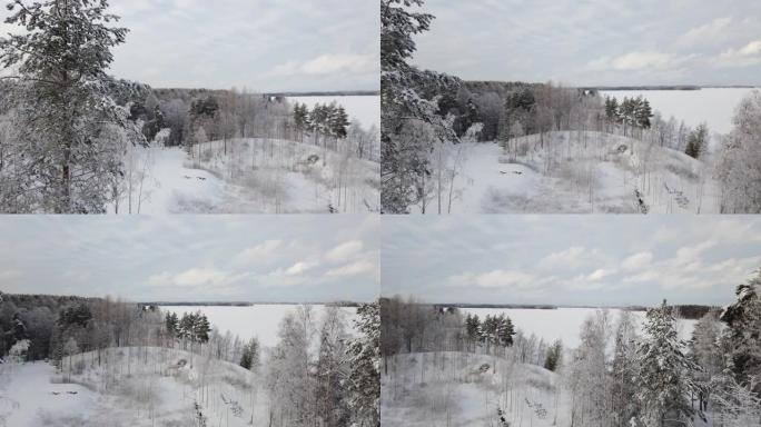 芬兰Huhtiniemi拉彭兰塔的雪景