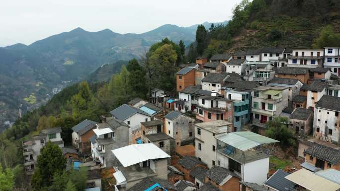 黄山歙县岔口高庄村全貌风光航拍