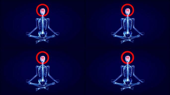 X射线中的3D创意抽象禅宗人