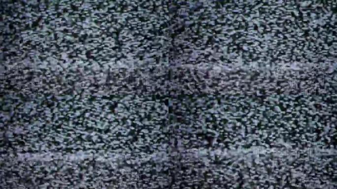 电视观众屏幕上没有信号时的噪声，特写