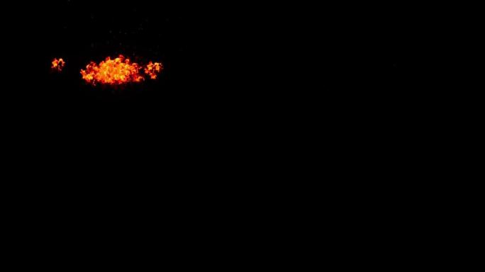 地狱在屏幕中央爆发红色火焰，烟花效果由阿尔法通道隔离 (透明背景) QuickTime与ProRes