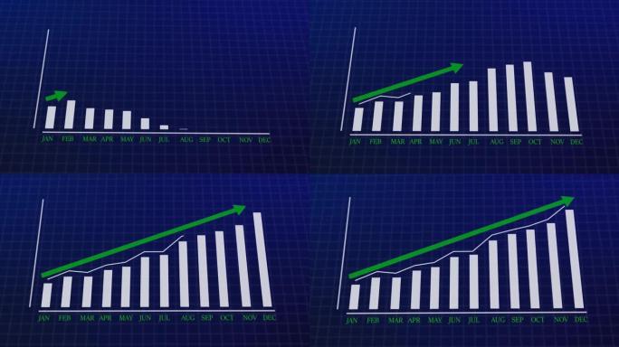 rising arrow 4k动画的业务增长和成功演示。