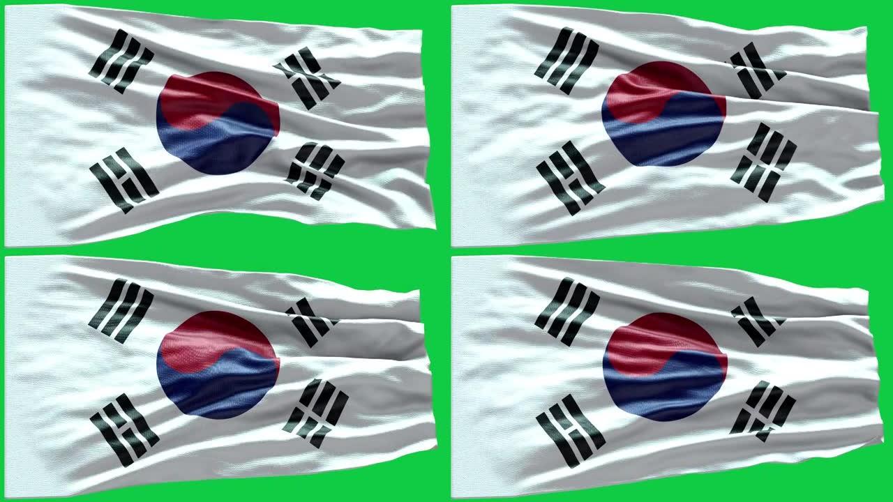 4k高度详细的国旗韩国-韩国国旗高细节-国旗韩国南波模式可循环元素