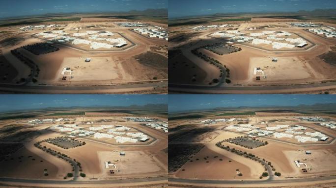 美国亚利桑那州埃洛伊的埃洛伊拘留中心和拉帕尔马惩教中心和萨瓜罗惩教中心的无人机视图