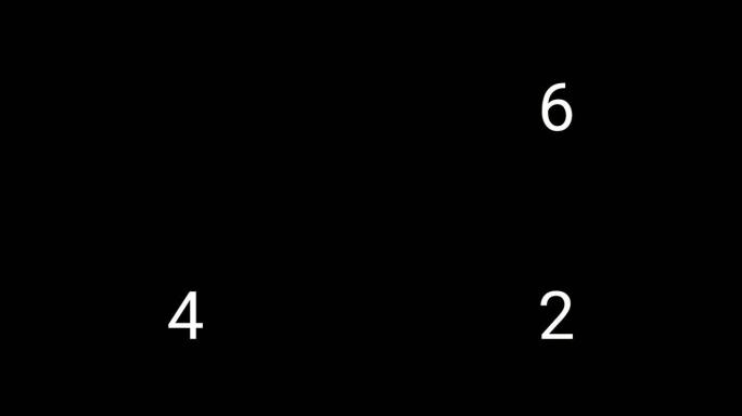 倒计时卡通动画数字10到1在黑色背景.4k视频