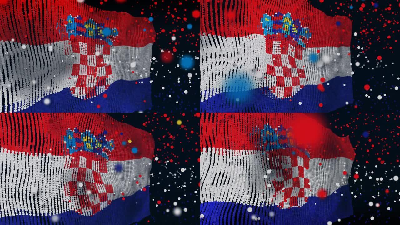 克罗地亚国旗粒子动画