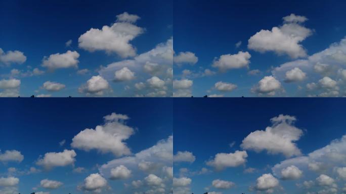 蓝天背景上的白云