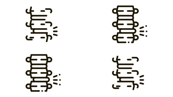 问题疼痛脊柱圆盘图标动画