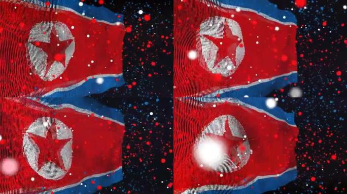 朝鲜国旗粒子动画