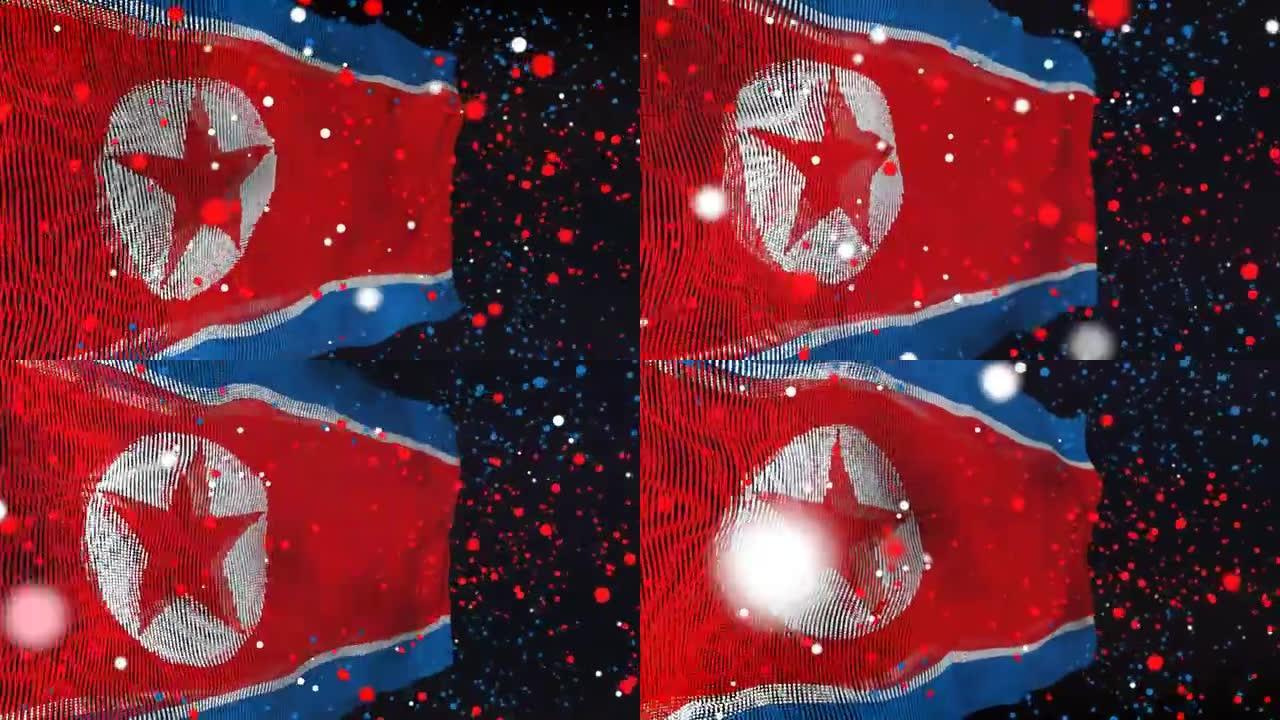 朝鲜国旗粒子动画