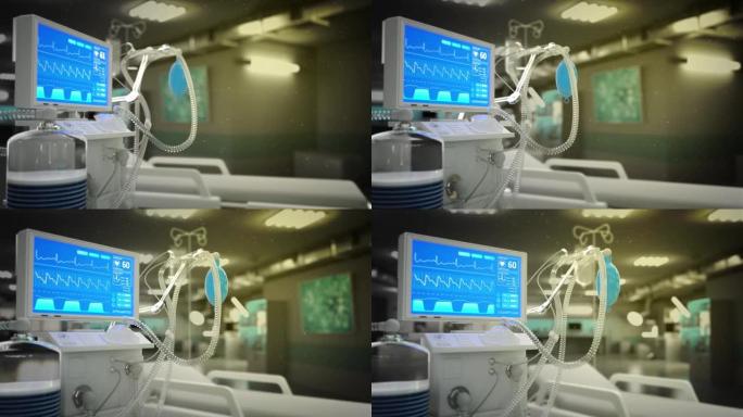 cg医学3D动画，ICU肺呼吸机在临床