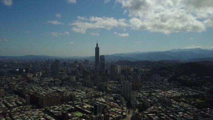 台湾晴天台北市中心空中全景4k