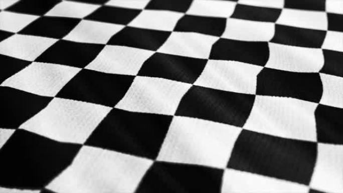 象棋设计或种族标志，彩色织物布在挥舞。波浪形