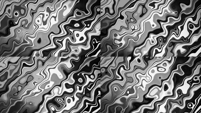 波纹的2D循环动画。颜色是黑白的。方向是对角线。