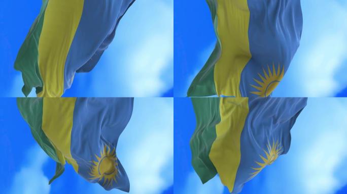 无缝循环的卢旺达国旗。