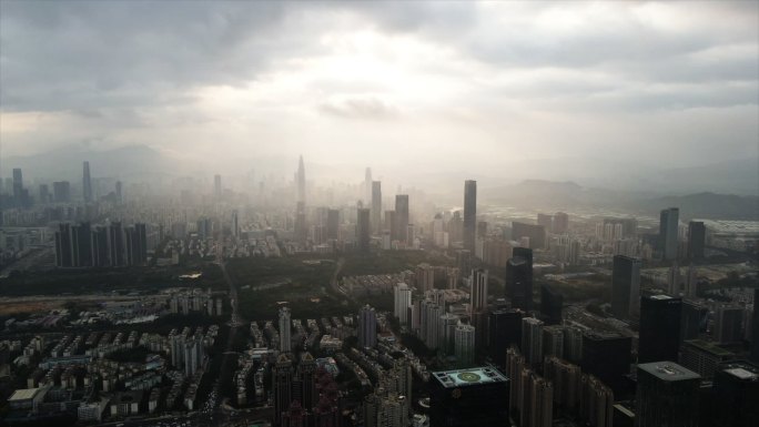 深圳城市天际线航拍风光