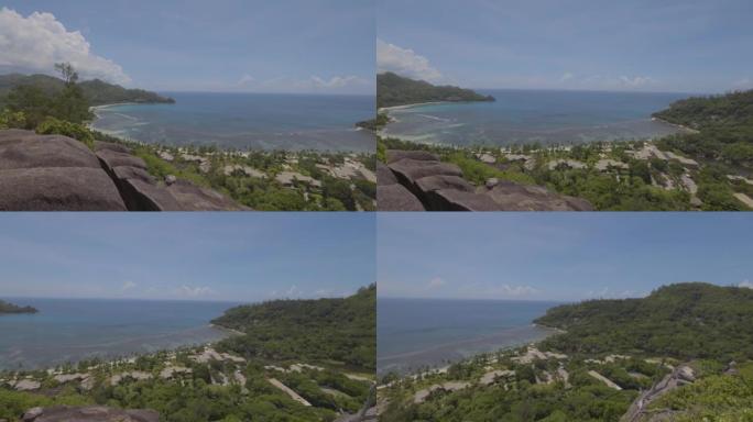 塞舌尔马埃岛上的Baie Lazare的高架视图