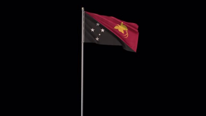 巴布亚新几内亚国旗带有Alpha频道，4k视频是透明的