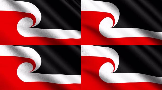 无缝循环4K VDO。怀唐伊日，新西兰国庆日，毛利。挥舞标志符号的3D渲染插图。