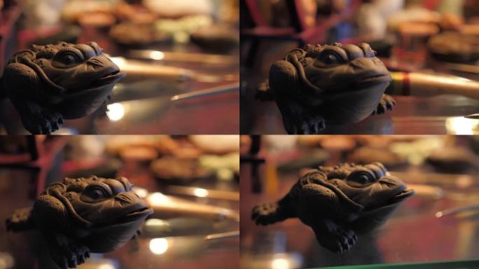 中国传统茶道仪式蟾蜍图与变焦