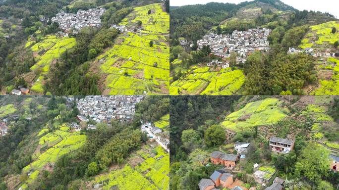 皖南山区黄山歙县岔口文山村航拍