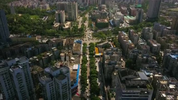 珠海城市景观晴天天台空中全景4k中国