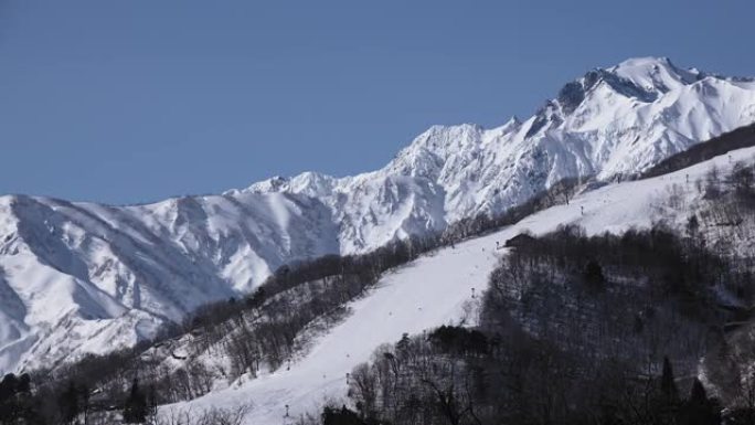 日本长野白场白雪雪场的滑雪胜地。