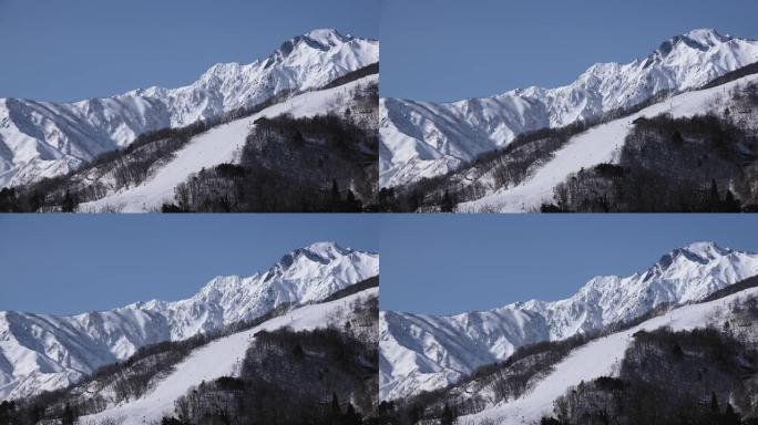 日本长野白场白雪雪场的滑雪胜地。