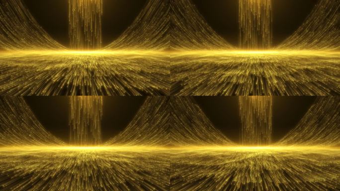 金色粒子流分散穿梭特效